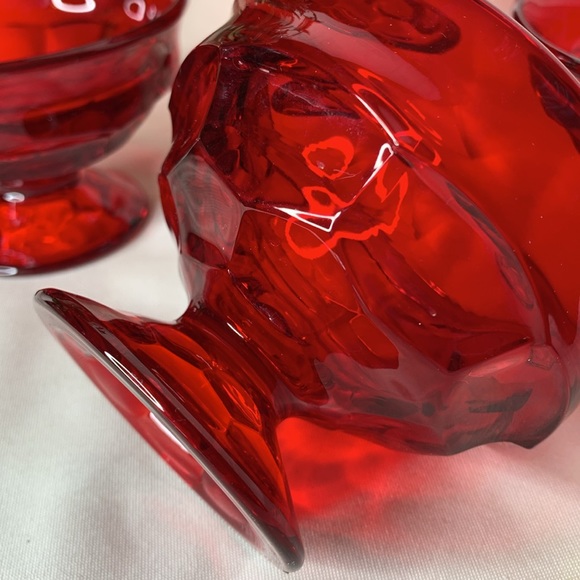 Set of 2 vintage Viking ruby red Georgian champagne / sherbet / dessert cups - Picture 4 of 7